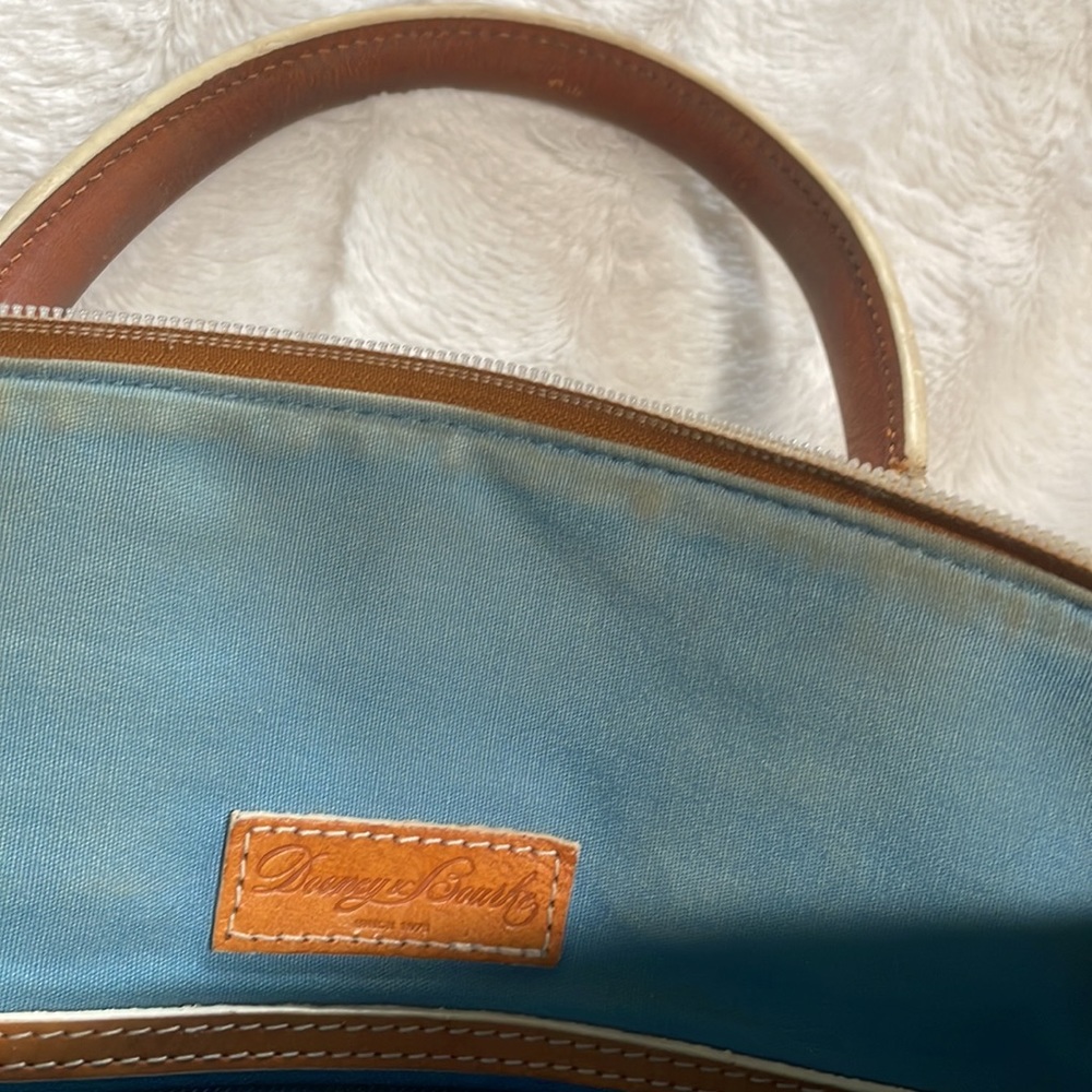 Dooney & Bourke Floral Daffodil Satchel with Brown Leather Handles - Picture 12 of 13